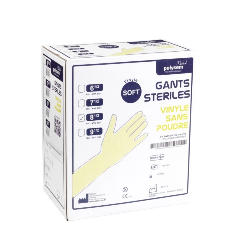 GANTS D'EXAMEN VINYLE STERILES 1 GANTS D'EXAMEN VINYLE STERILES